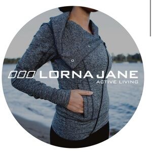 Lorna Jane Asymmetrical Zip Track Jacket Charcoal Gray S